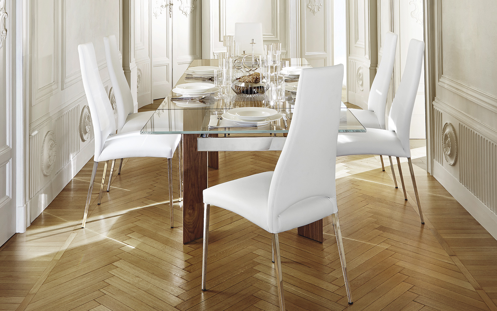 Tavolo Calligaris Tower Wood gambe legno noce